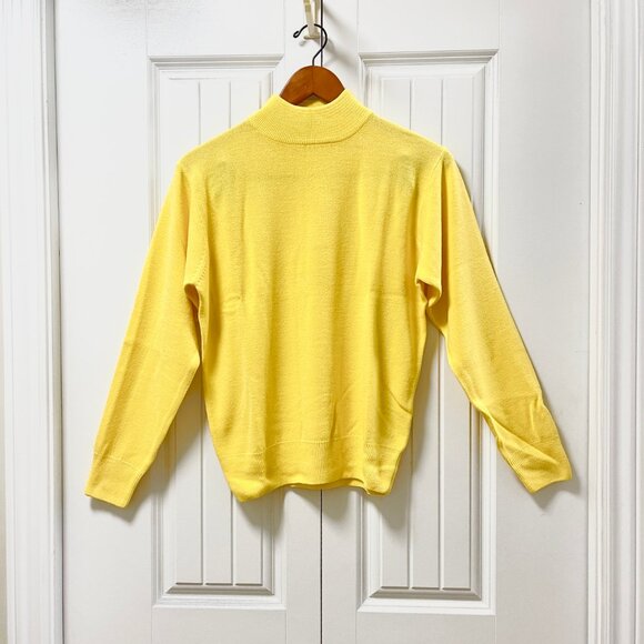 NWOT Vintage Gianni Dolce Mock Neck Sweater Yellow - Picture 1 of 12